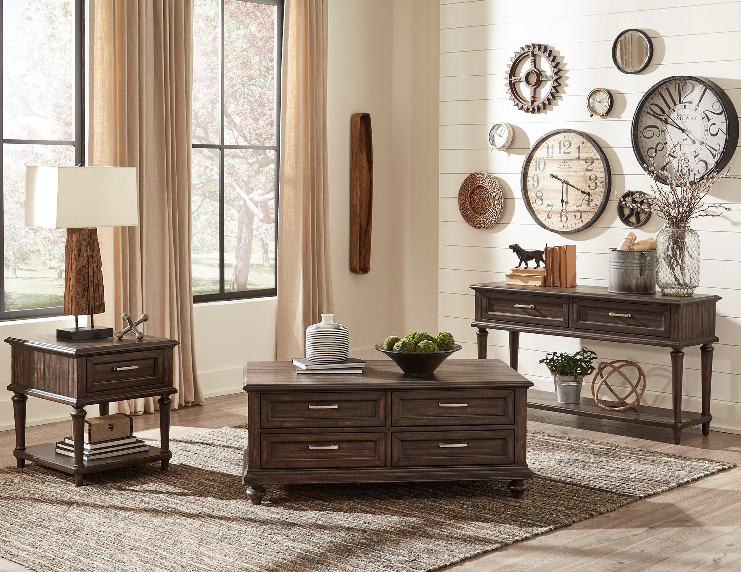 Cardano Driftwood Charcoal Cocktail Table - 1689-30 - Bien Home Furniture & Electronics