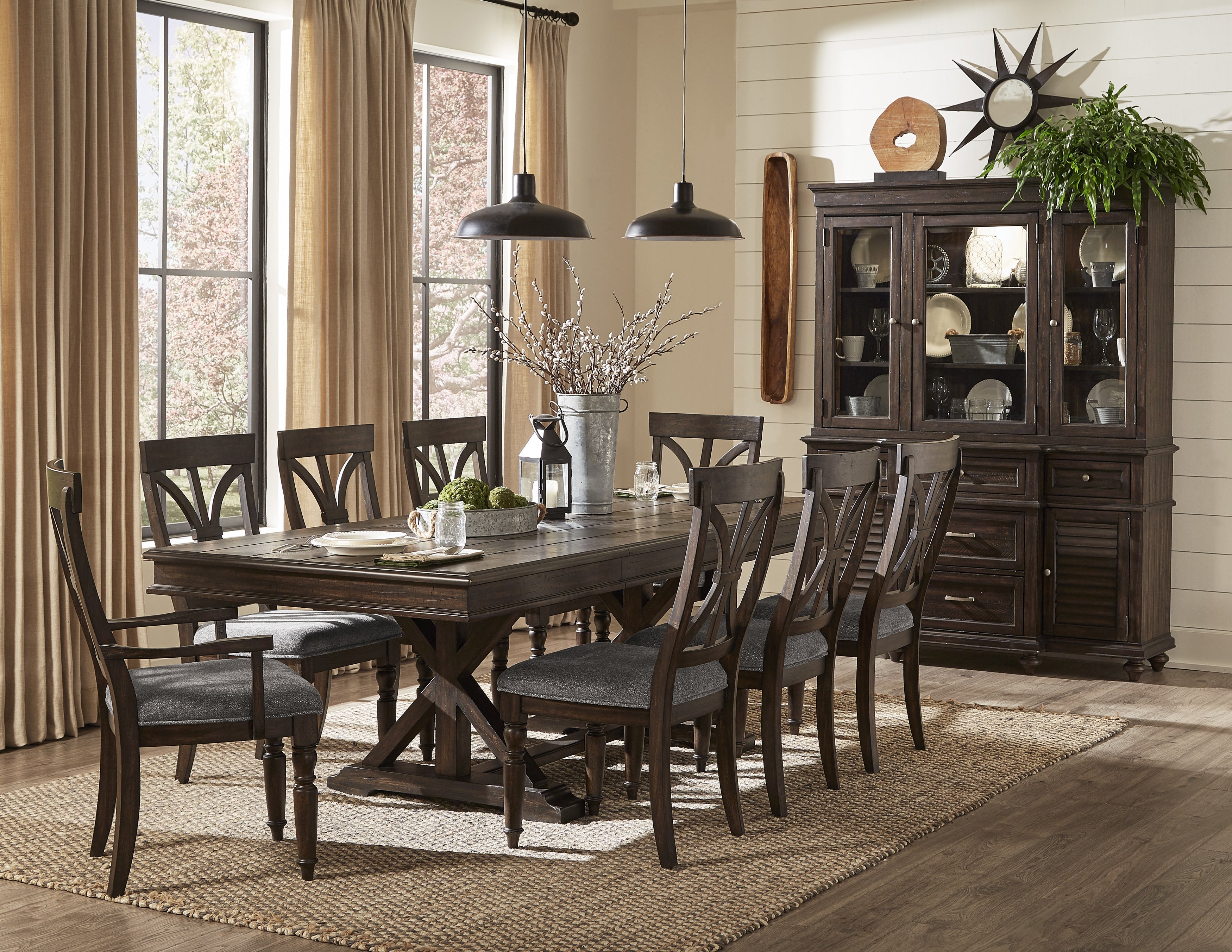 Cardano Driftwood Charcoal Side Chair, Set of 2 - 1689S - Bien Home Furniture & Electronics