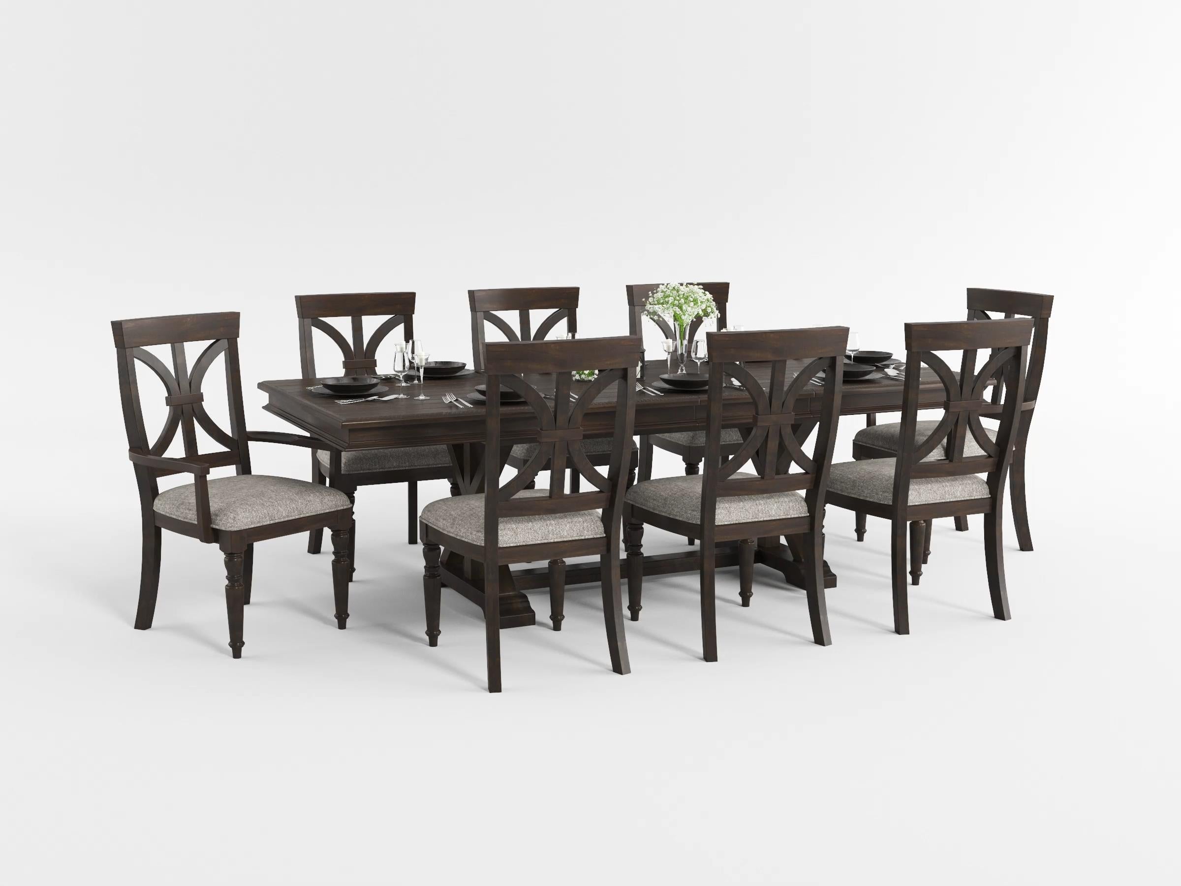 Cardano Driftwood Charcoal Side Chair, Set of 2 - 1689S - Bien Home Furniture & Electronics