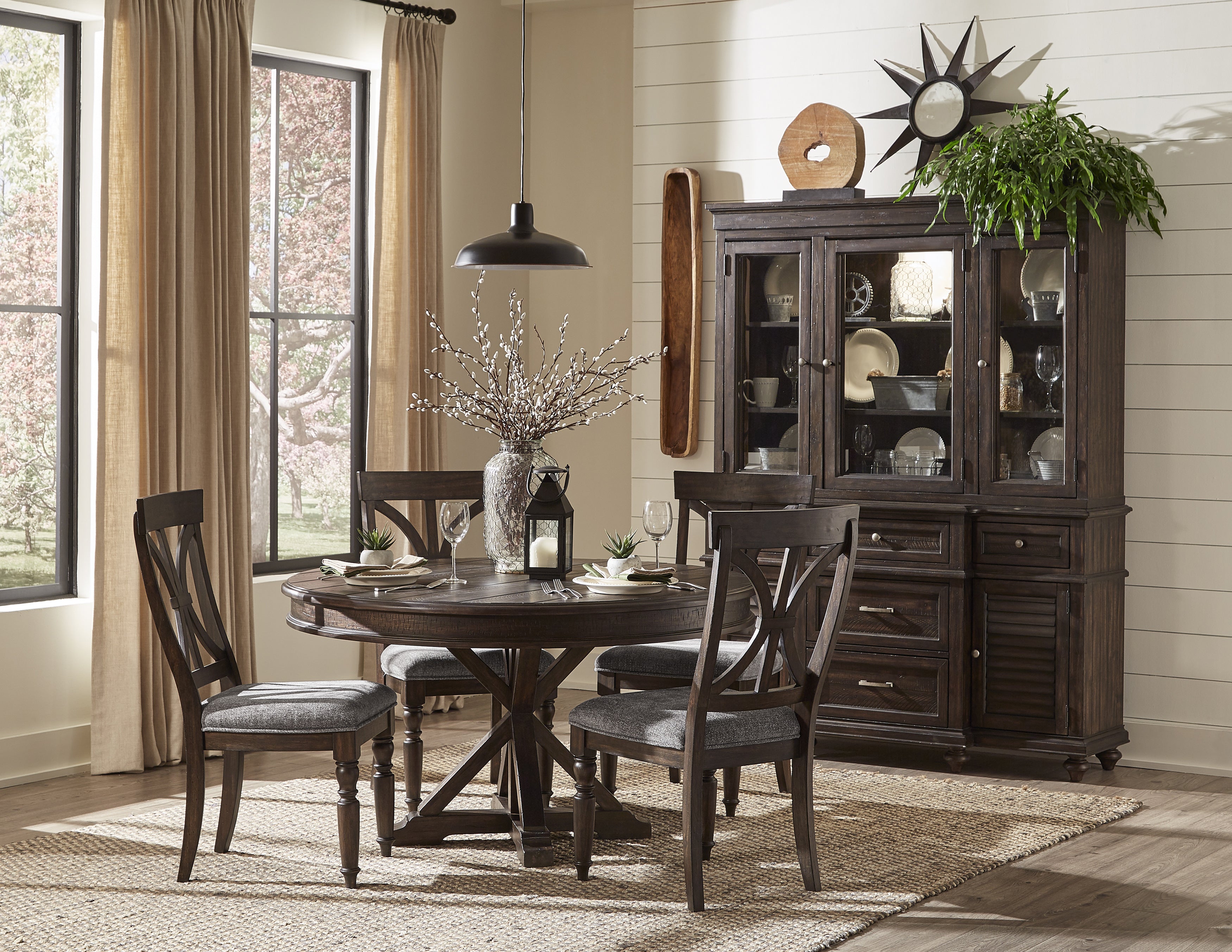 Cardano Driftwood Charcoal Side Chair, Set of 2 - 1689S - Bien Home Furniture & Electronics