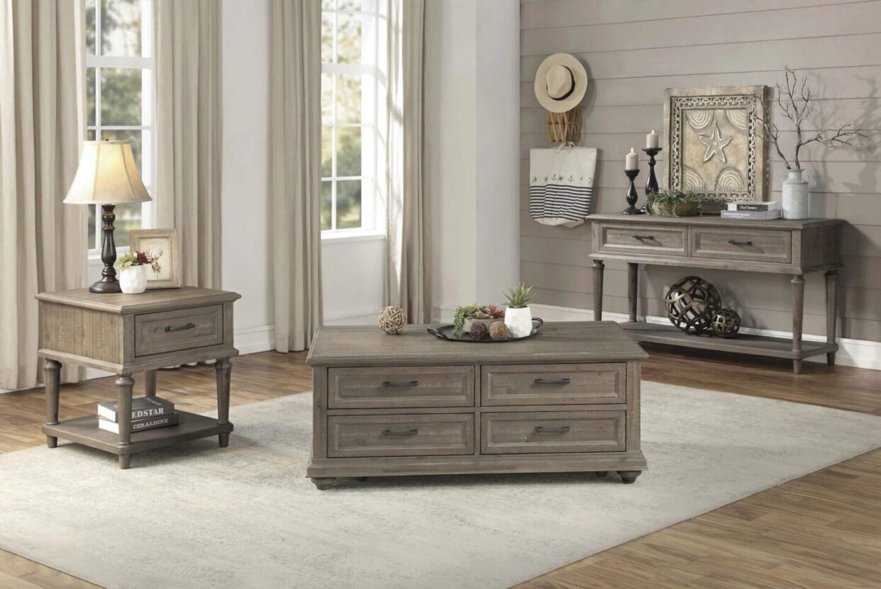 Cardano Driftwood Light Brown Wood Cocktail Table - 1689BR-30 - Bien Home Furniture & Electronics