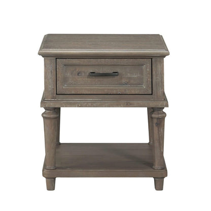 Cardano Driftwood Light Brown Wood End Table - 1689BR-04 - Bien Home Furniture &amp; Electronics