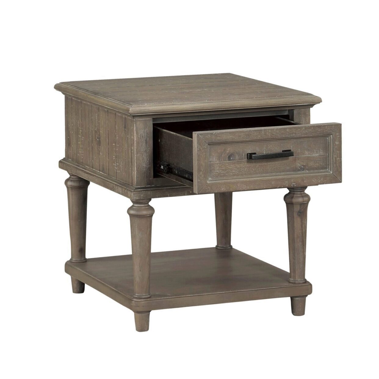 Cardano Driftwood Light Brown Wood End Table - 1689BR-04 - Bien Home Furniture & Electronics