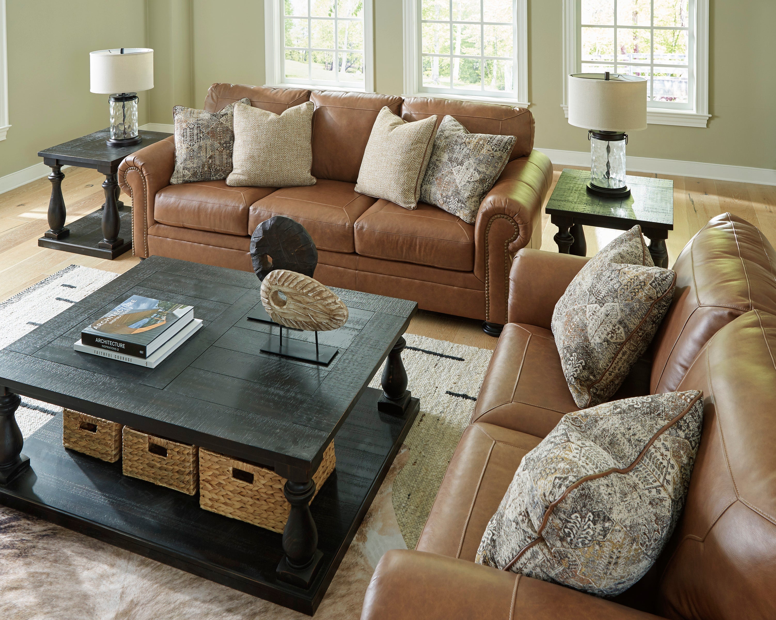 Carianna Caramel Leather Living Room Set - SET | 5760438 | 5760435 - Bien Home Furniture & Electronics