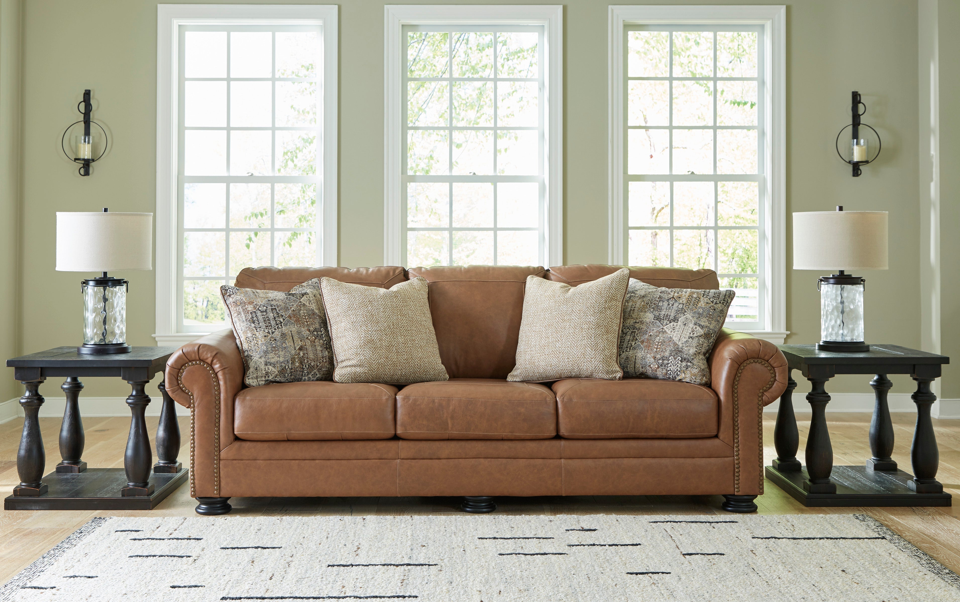 Carianna Caramel Leather Living Room Set - SET | 5760438 | 5760435 - Bien Home Furniture & Electronics