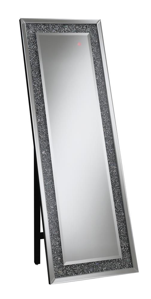 Carisi Silver Rectangular Standing Mirror with LED Lighting - 961427 - Bien Home Furniture &amp; Electronics