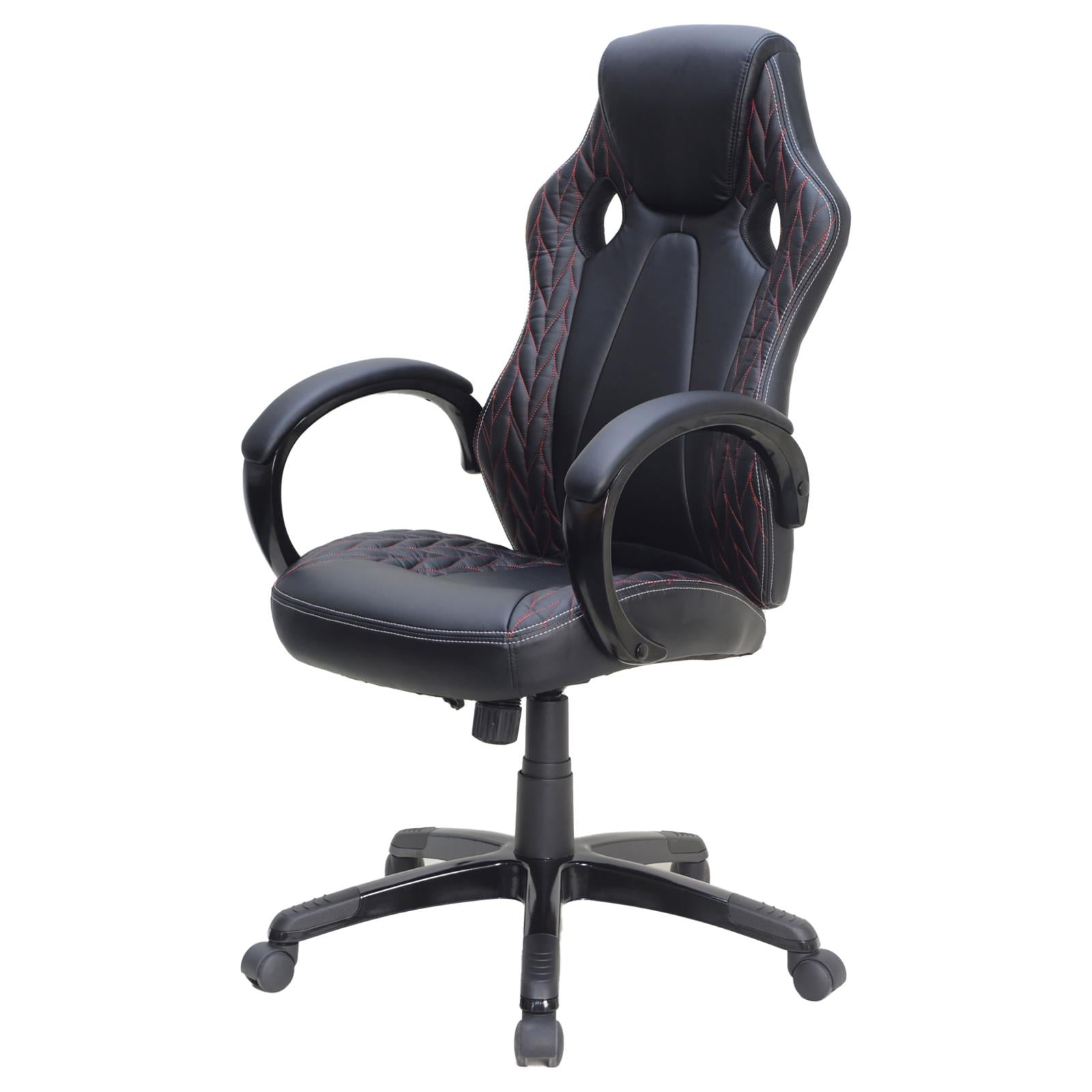 Carlos Black Arched Armrest Upholstered Office Chair - 881426 - Bien Home Furniture & Electronics