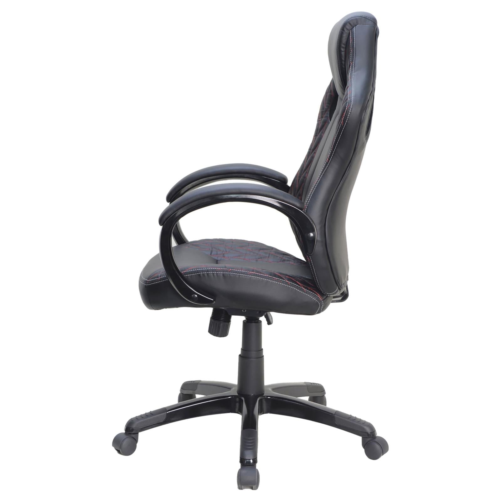 Carlos Black Arched Armrest Upholstered Office Chair - 881426 - Bien Home Furniture & Electronics