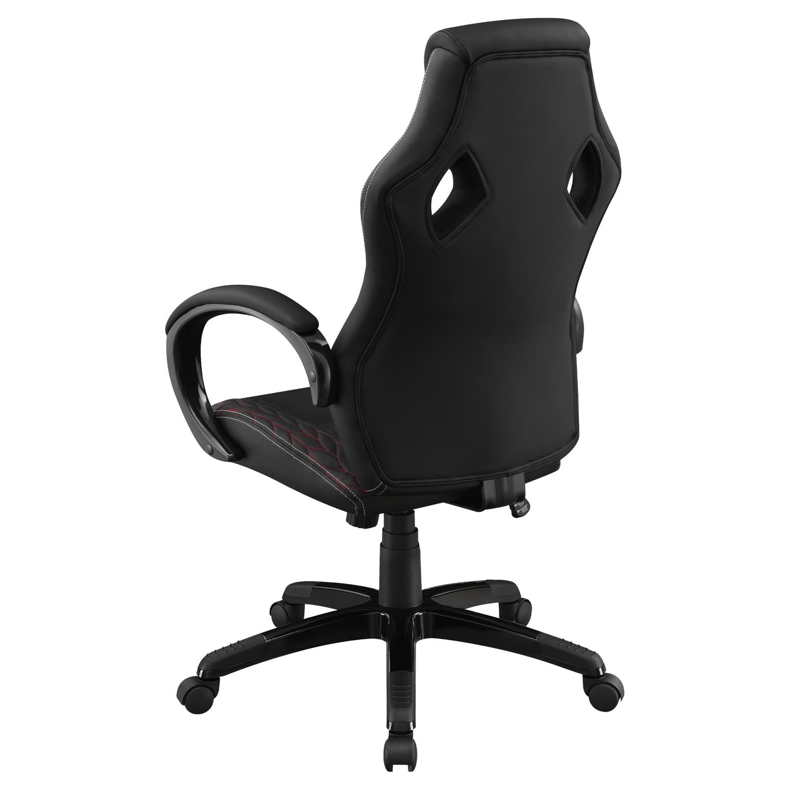 Carlos Black Arched Armrest Upholstered Office Chair - 881426 - Bien Home Furniture & Electronics