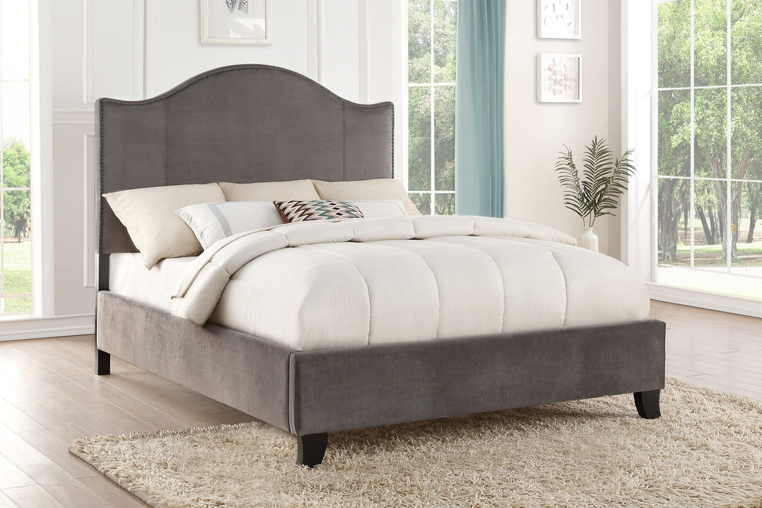 Carlow Gray Camelback King Bed - SET | 5874KGY-1 | 5874KGY-3EK - Bien Home Furniture &amp; Electronics