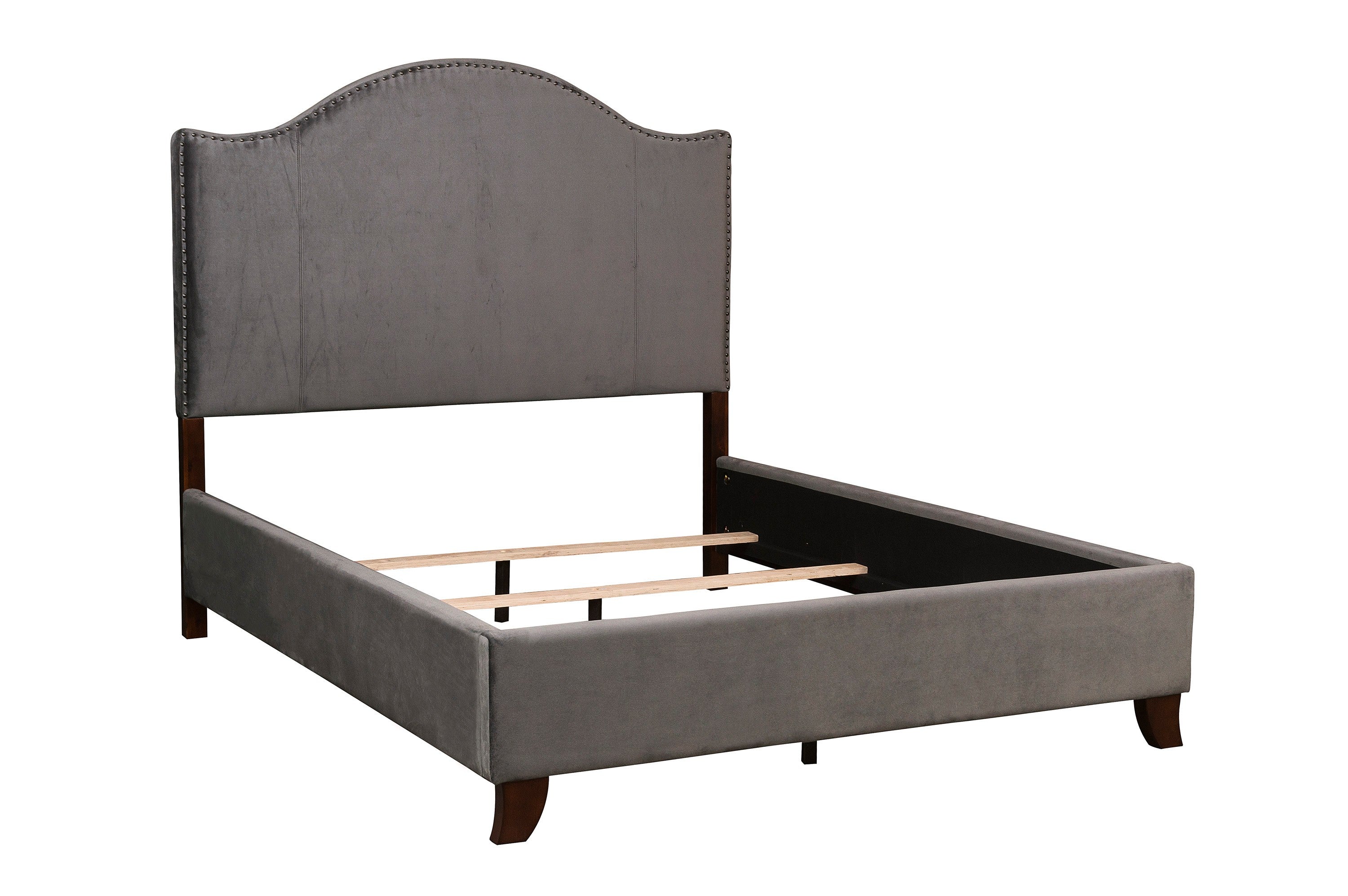 Carlow Gray Camelback Queen Bed - SET | 5874GY-1 | 5874GY-3 - Bien Home Furniture & Electronics