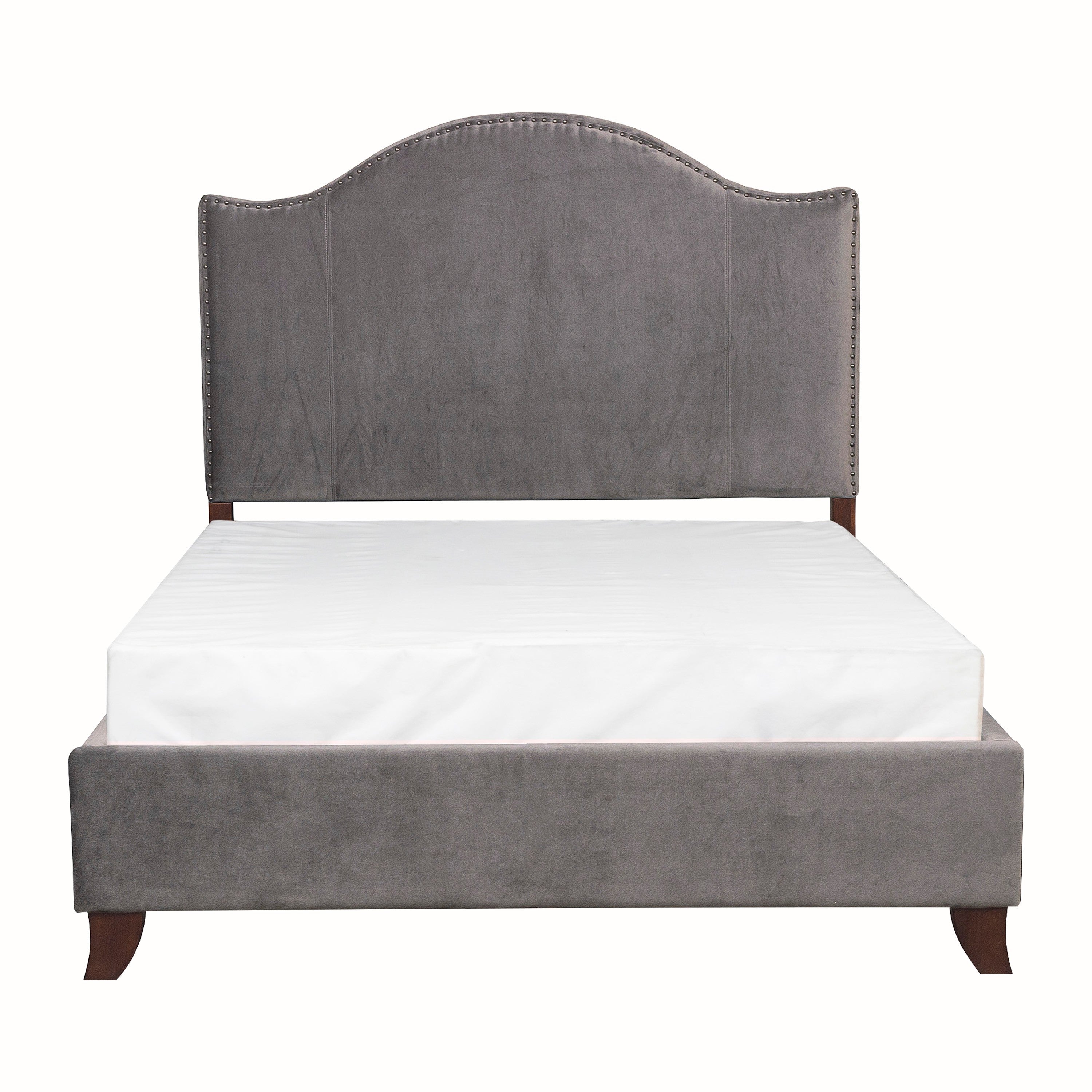 Carlow Gray Camelback Queen Bed - SET | 5874GY-1 | 5874GY-3 - Bien Home Furniture & Electronics