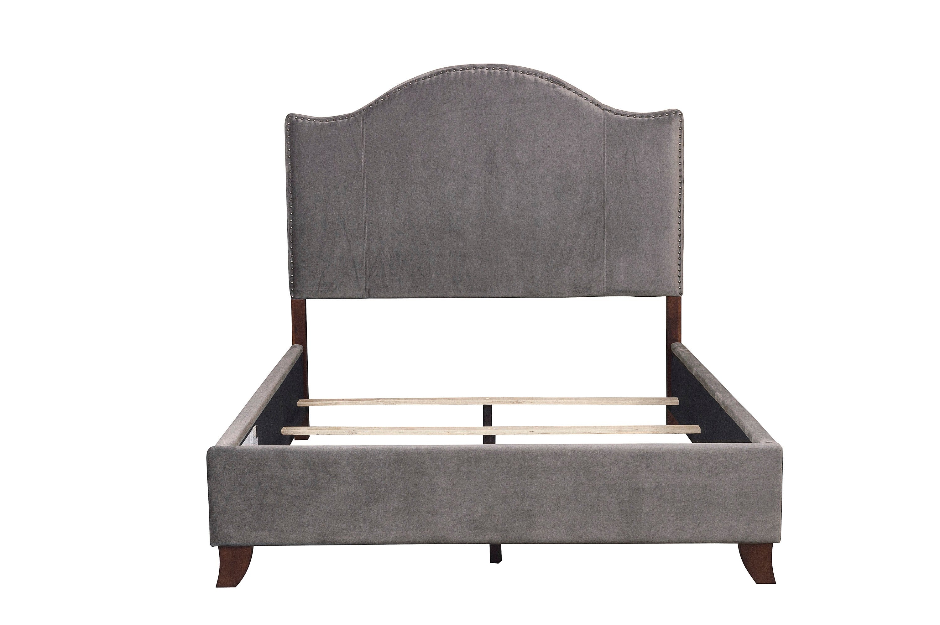Carlow Gray Camelback Queen Bed - SET | 5874GY-1 | 5874GY-3 - Bien Home Furniture & Electronics