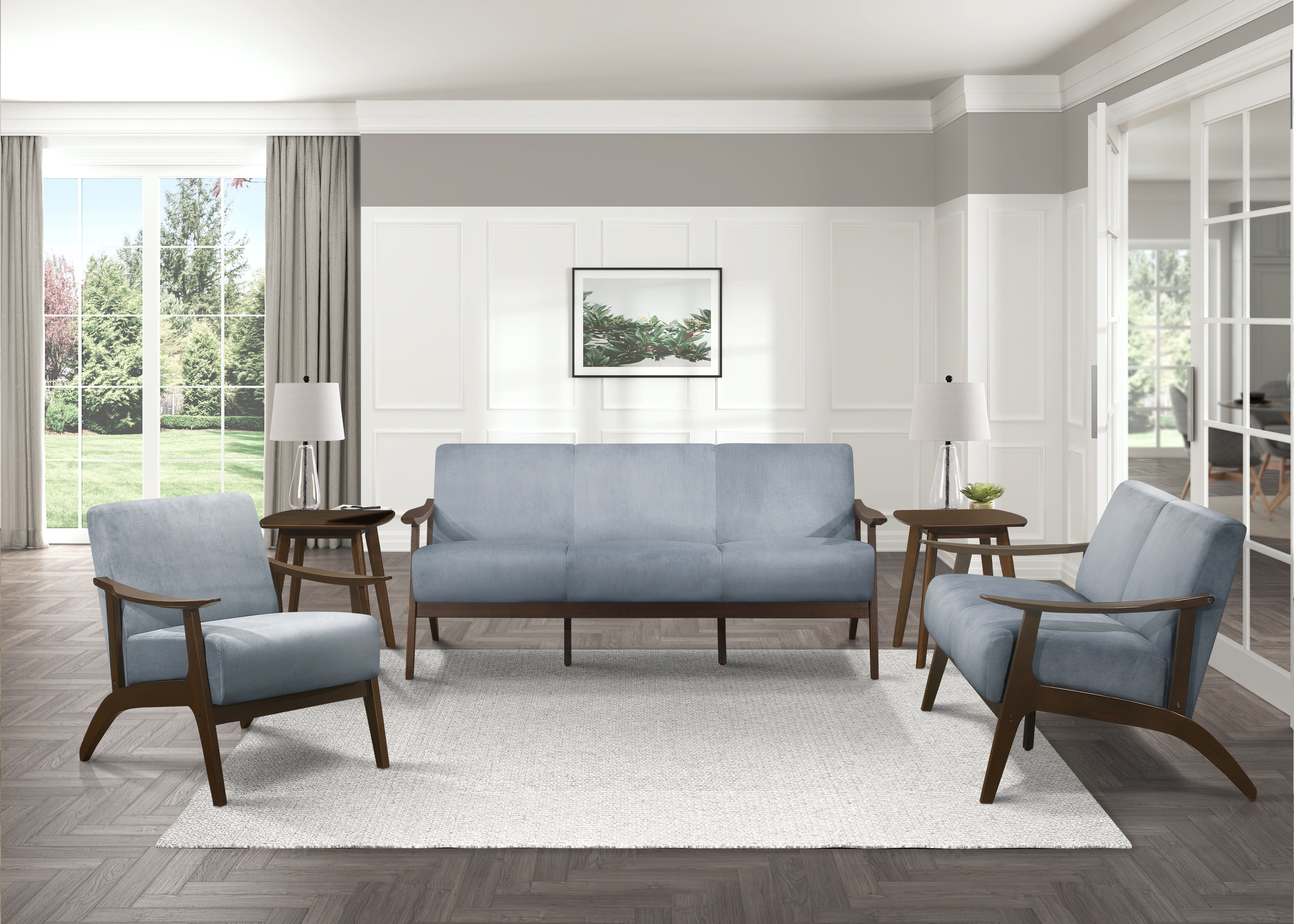 Carlson Blue Gray Loveseat - 1032BGY-2 - Bien Home Furniture &amp; Electronics