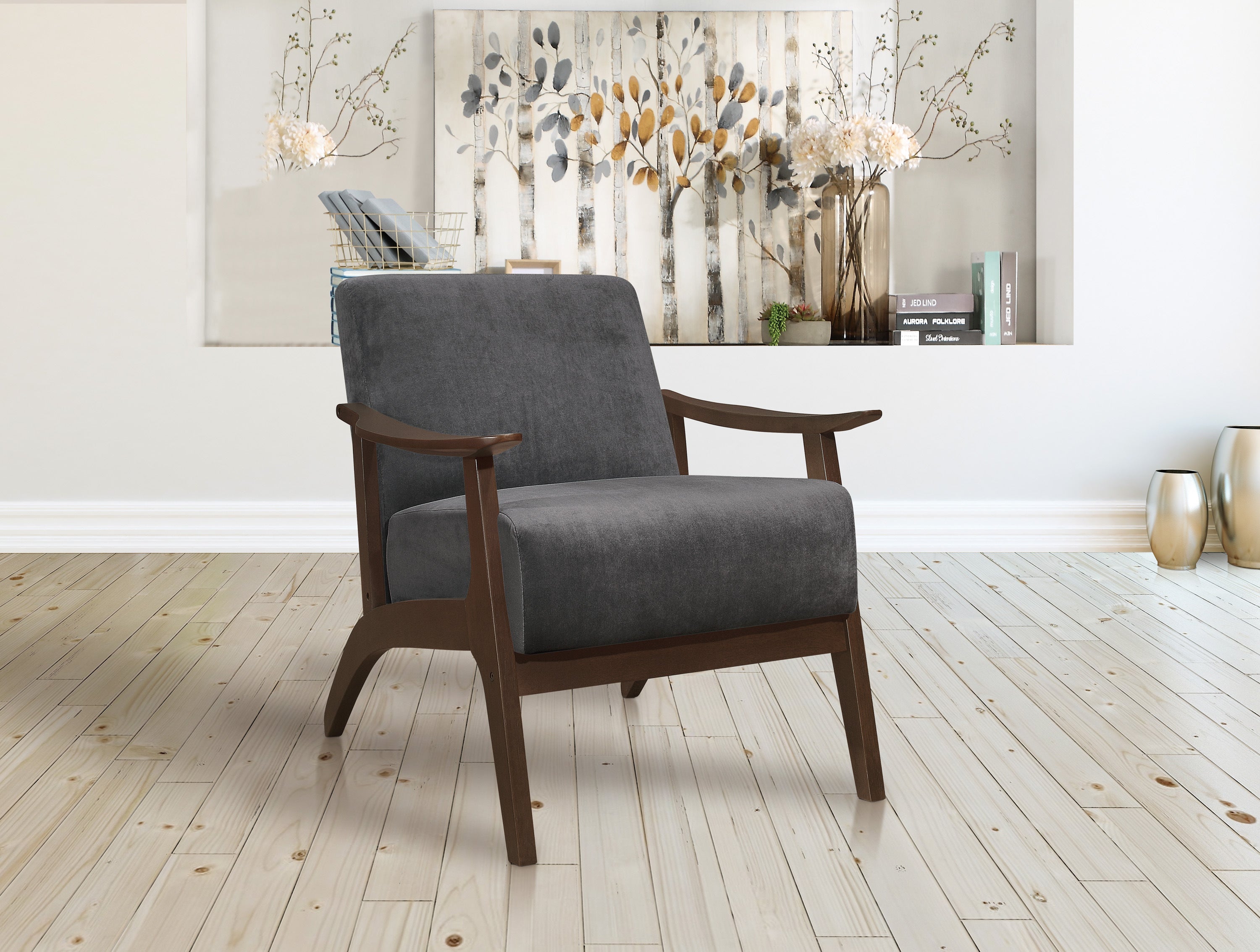 Carlson Dark Gray Accent Chair - 1032DG-1 - Bien Home Furniture &amp; Electronics