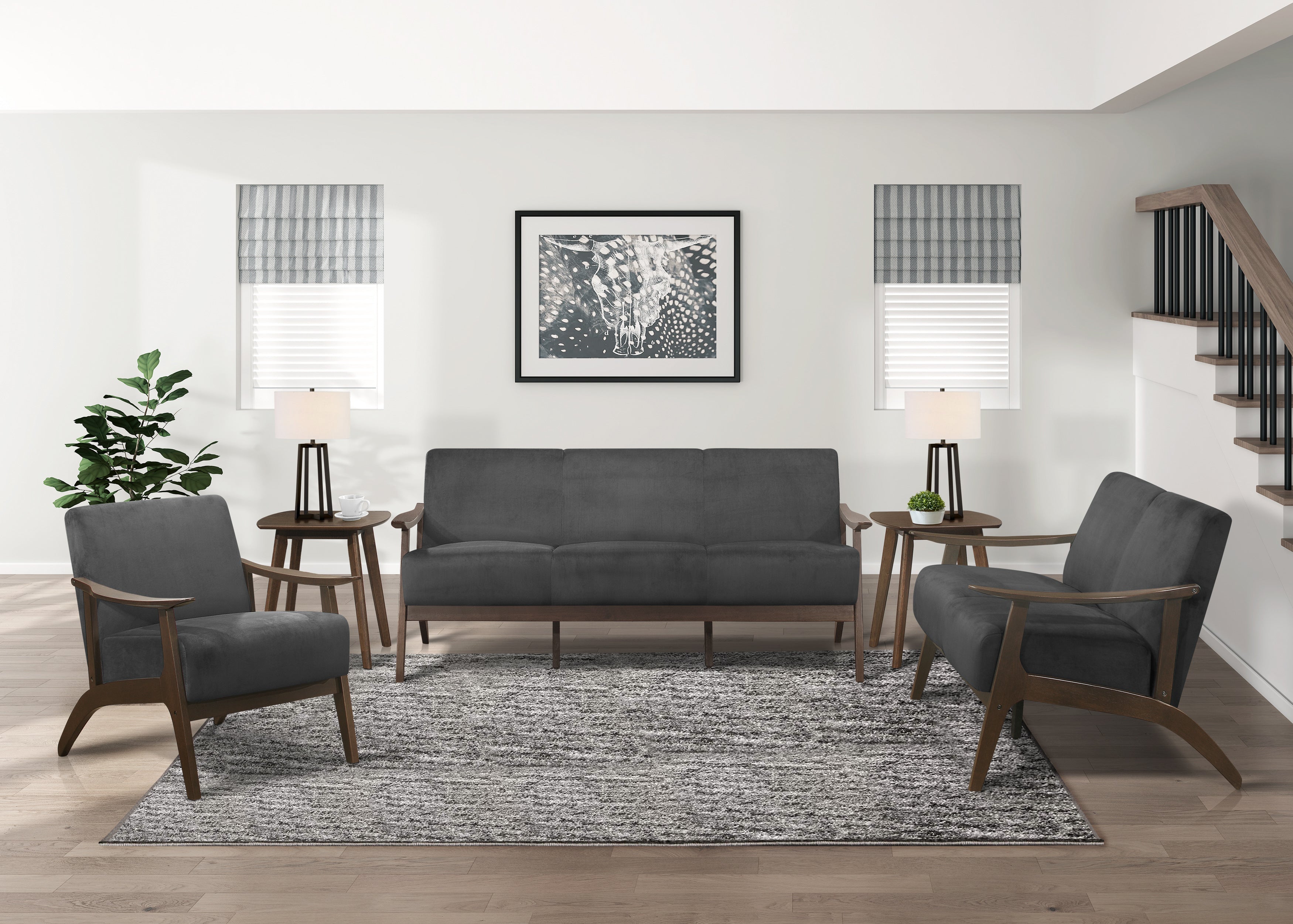 Carlson Dark Gray Accent Chair - 1032DG-1 - Bien Home Furniture &amp; Electronics