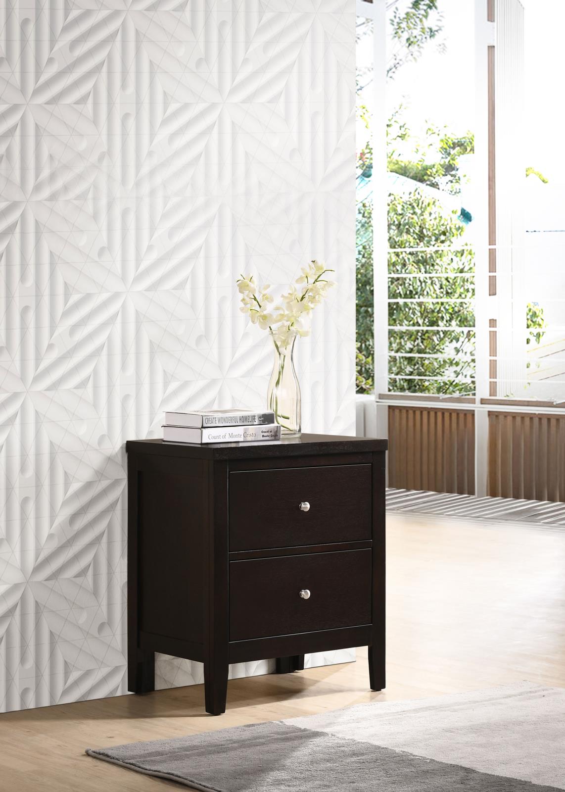Carlton 2-Drawer Rectangular Nightstand Cappuccino - 202092 - Bien Home Furniture & Electronics