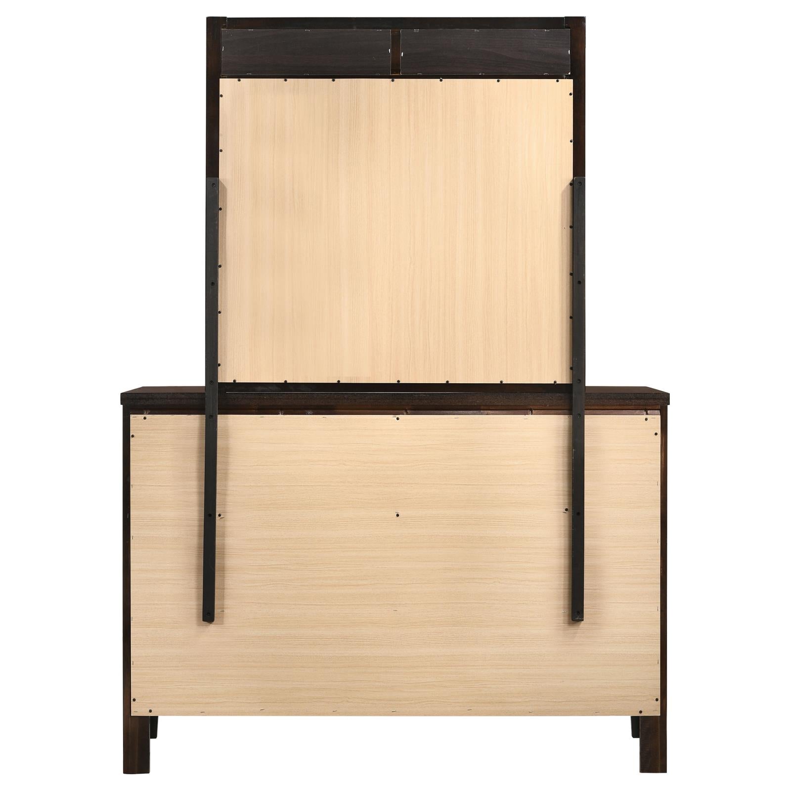 Carlton 6-drawer Rectangular Dresser with Mirror Cappuccino - 202093M - Bien Home Furniture & Electronics