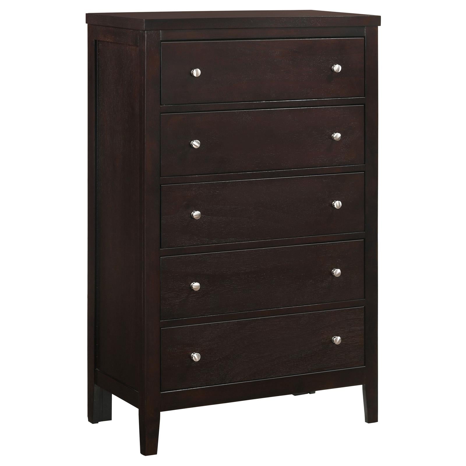 Carlton Cappuccino 5-Drawer Rectangular Chest - 202095 - Bien Home Furniture & Electronics