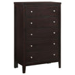 Carlton Cappuccino 5-Drawer Rectangular Chest - 202095 - Bien Home Furniture & Electronics