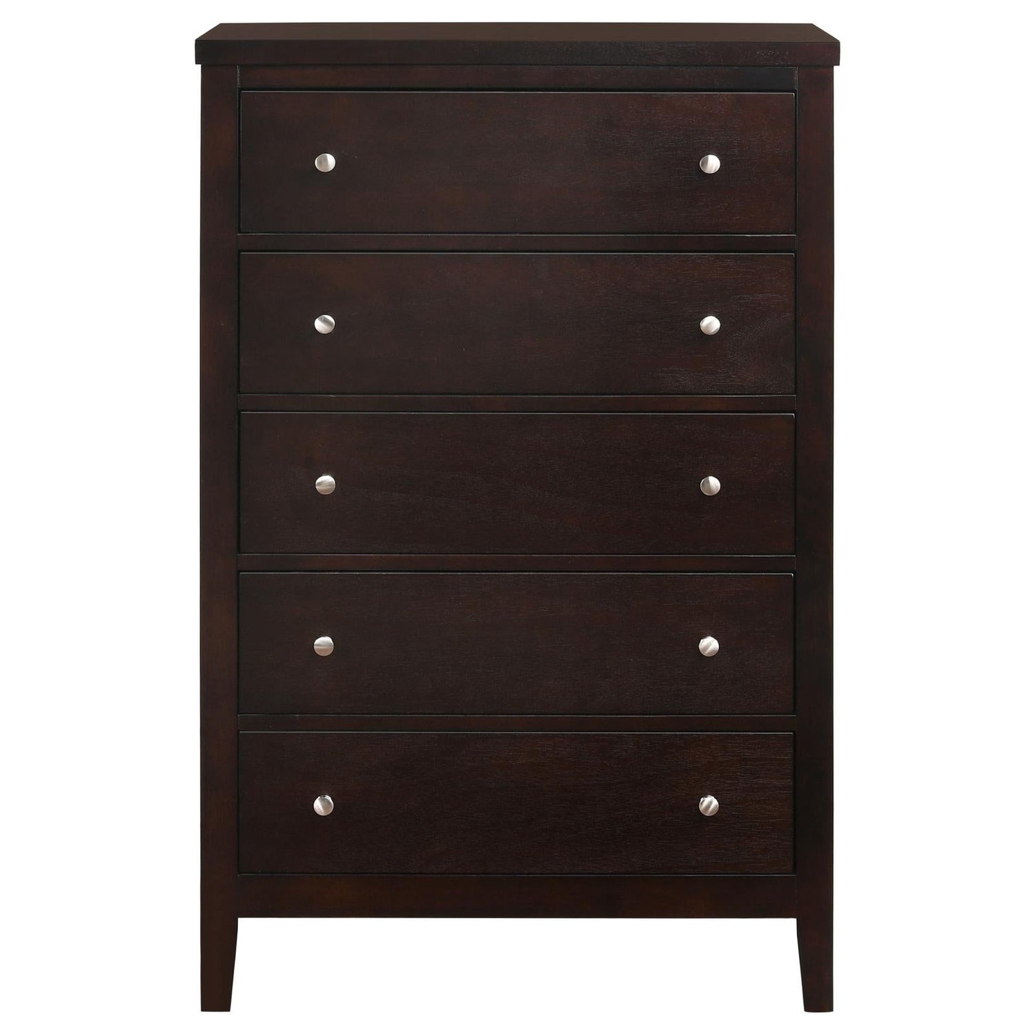 Carlton Cappuccino 5-Drawer Rectangular Chest - 202095 - Bien Home Furniture & Electronics