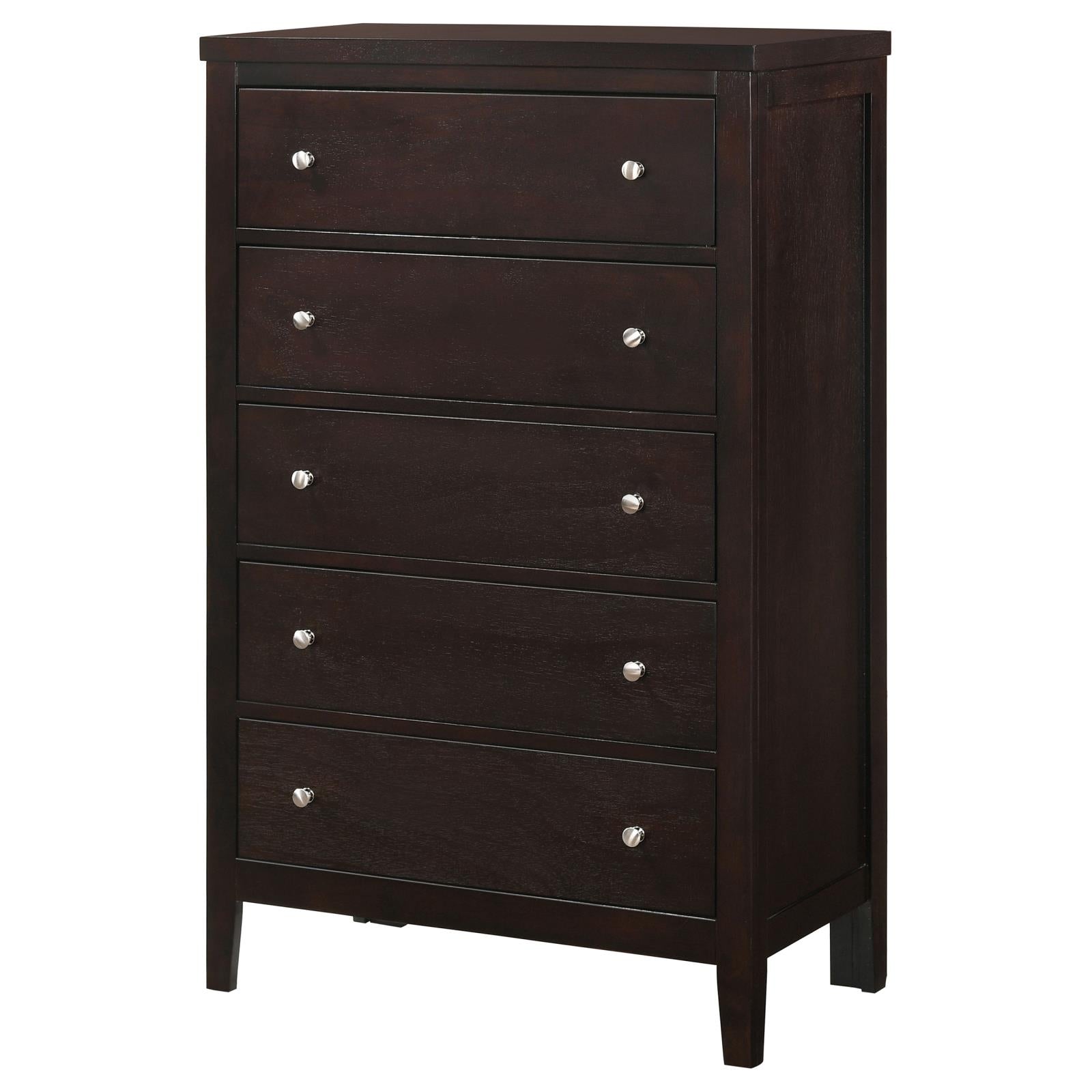 Carlton Cappuccino 5-Drawer Rectangular Chest - 202095 - Bien Home Furniture & Electronics