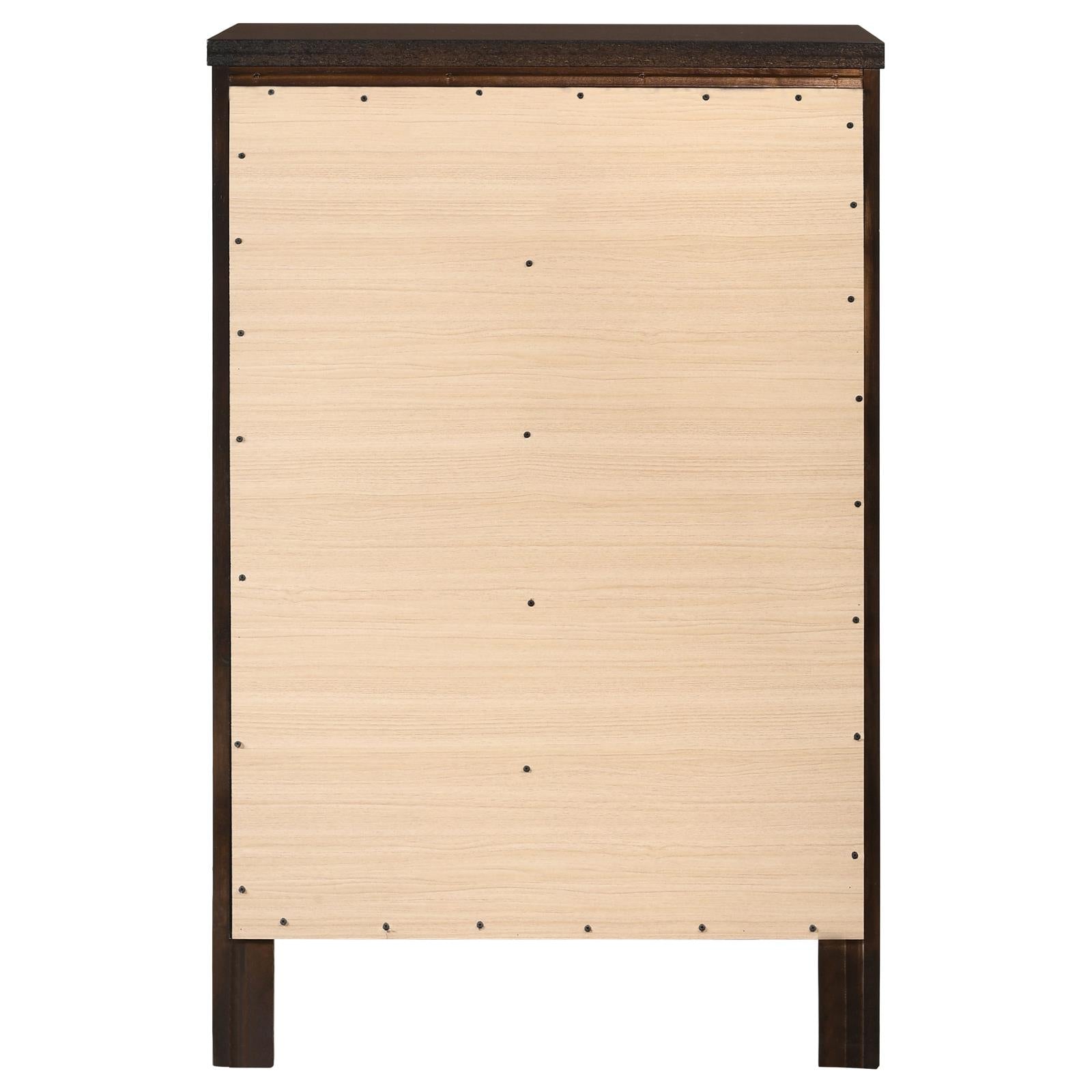 Carlton Cappuccino 5-Drawer Rectangular Chest - 202095 - Bien Home Furniture & Electronics