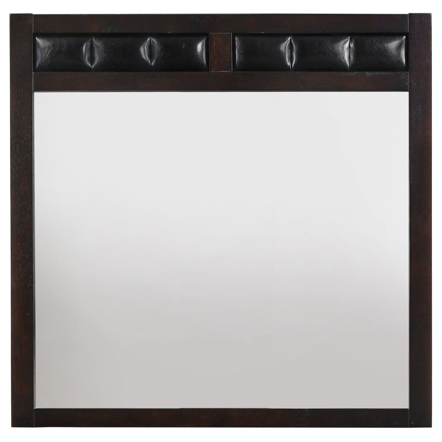 Carlton Cappuccino Upholstered Rectangular Mirror - 202094 - Bien Home Furniture & Electronics