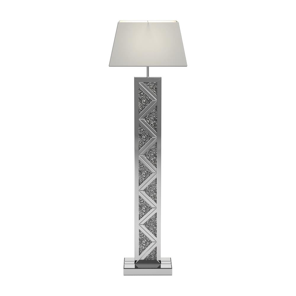 Carmen Geometric Base Floor Lamp Silver - 920140 - Bien Home Furniture & Electronics