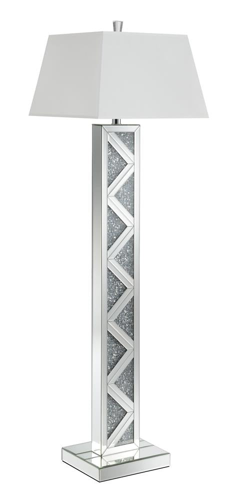 Carmen Geometric Base Floor Lamp Silver - 920140 - Bien Home Furniture & Electronics