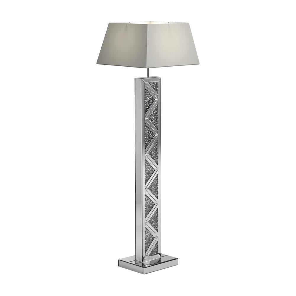 Carmen Geometric Base Floor Lamp Silver - 920140 - Bien Home Furniture & Electronics