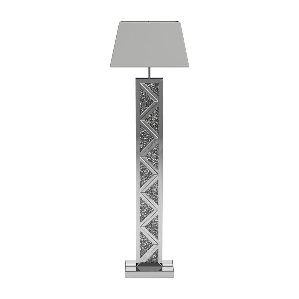 Carmen Geometric Base Floor Lamp Silver - 920140 - Bien Home Furniture & Electronics