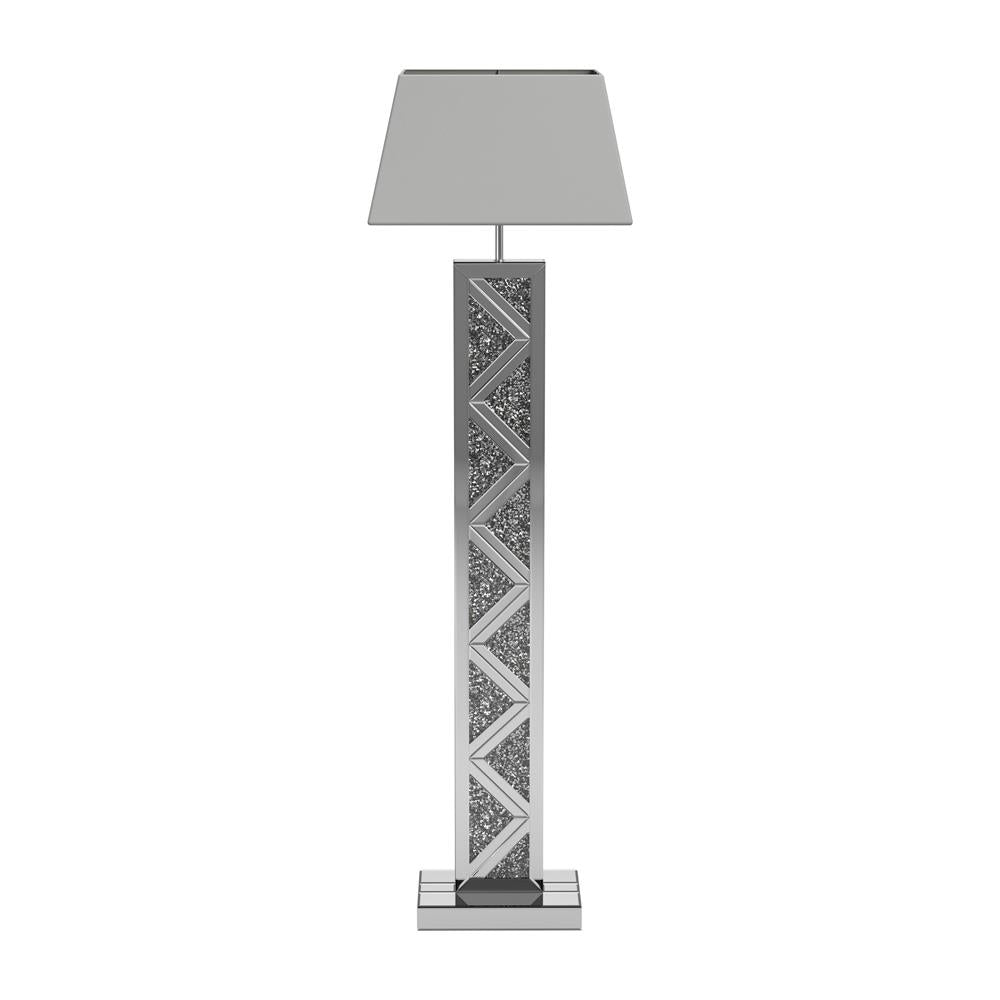 Carmen Geometric Base Floor Lamp Silver - 920140 - Bien Home Furniture &amp; Electronics