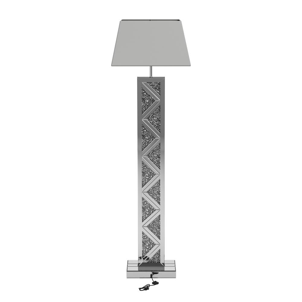 Carmen Geometric Base Floor Lamp Silver - 920140 - Bien Home Furniture & Electronics