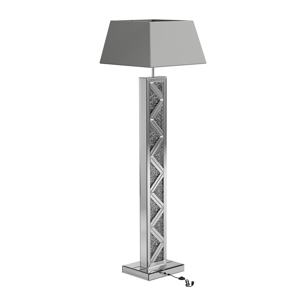 Carmen Geometric Base Floor Lamp Silver - 920140 - Bien Home Furniture & Electronics