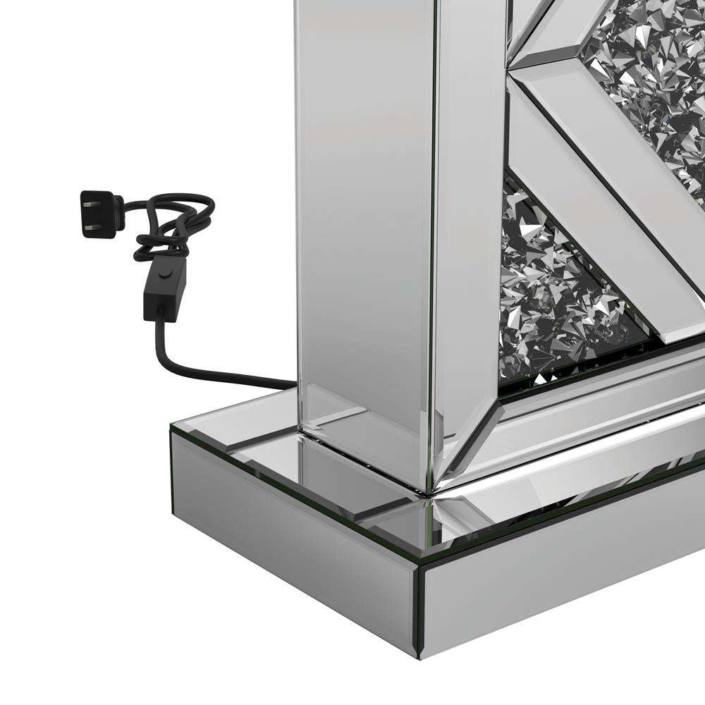 Carmen Geometric Base Table Lamp Silver - 920141 - Bien Home Furniture & Electronics