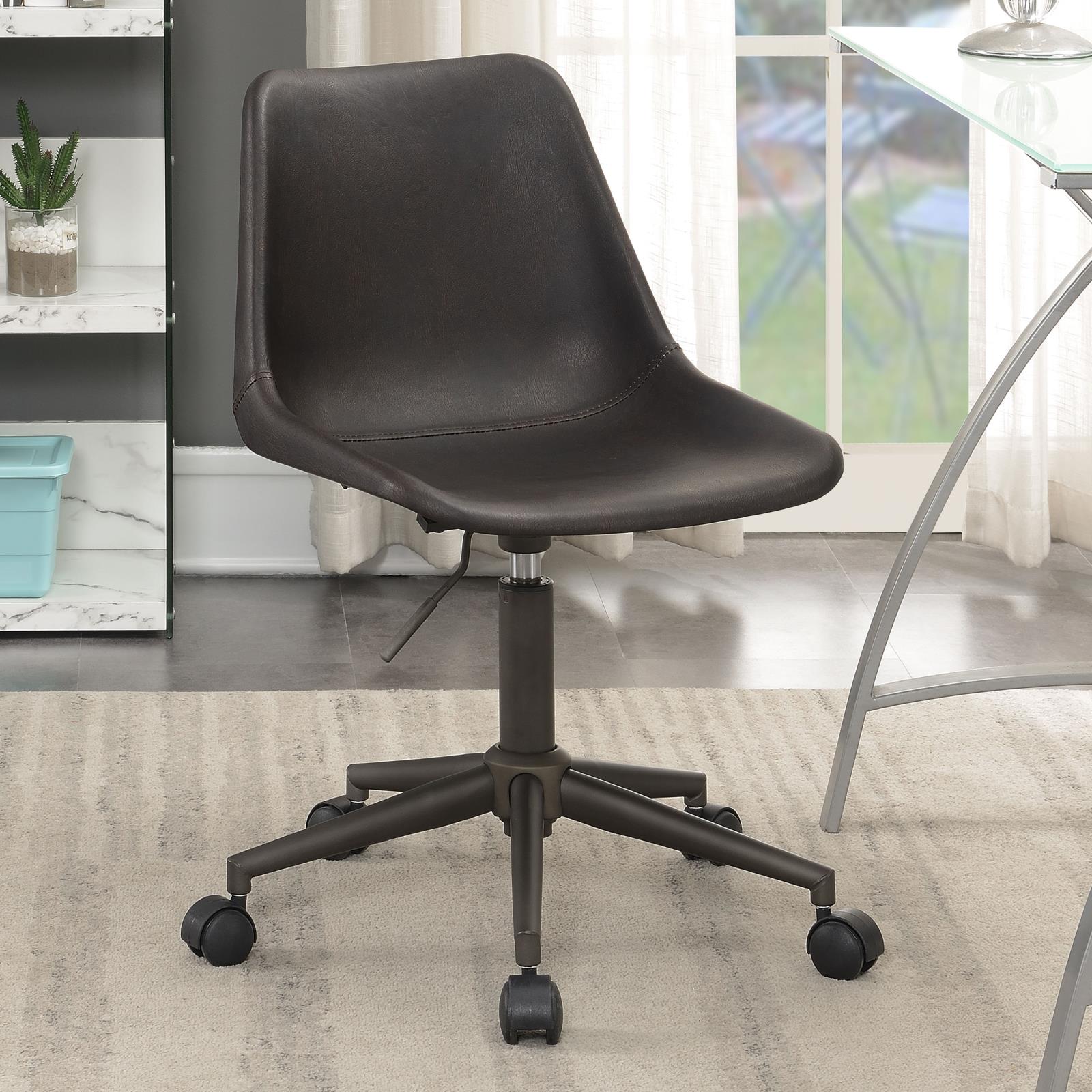 Carnell Brown/Rustic Taupe Adjustable Height Office Chair with Casters - 803378 - Bien Home Furniture &amp; Electronics