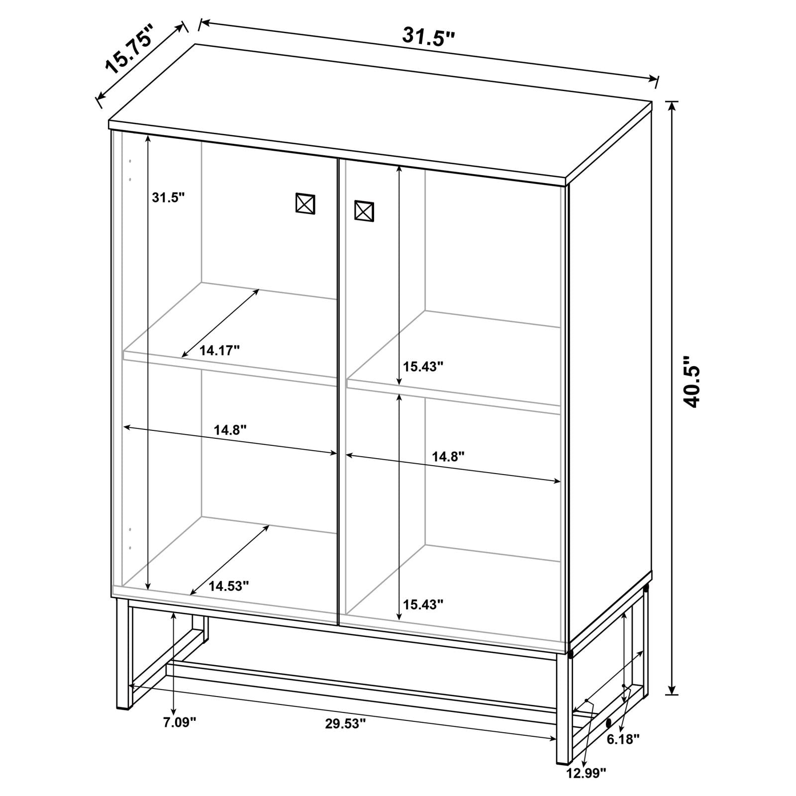 Carolyn Rustic Oak/Gunmetal 2-Door Accent Cabinet - 959639 - Bien Home Furniture &amp; Electronics