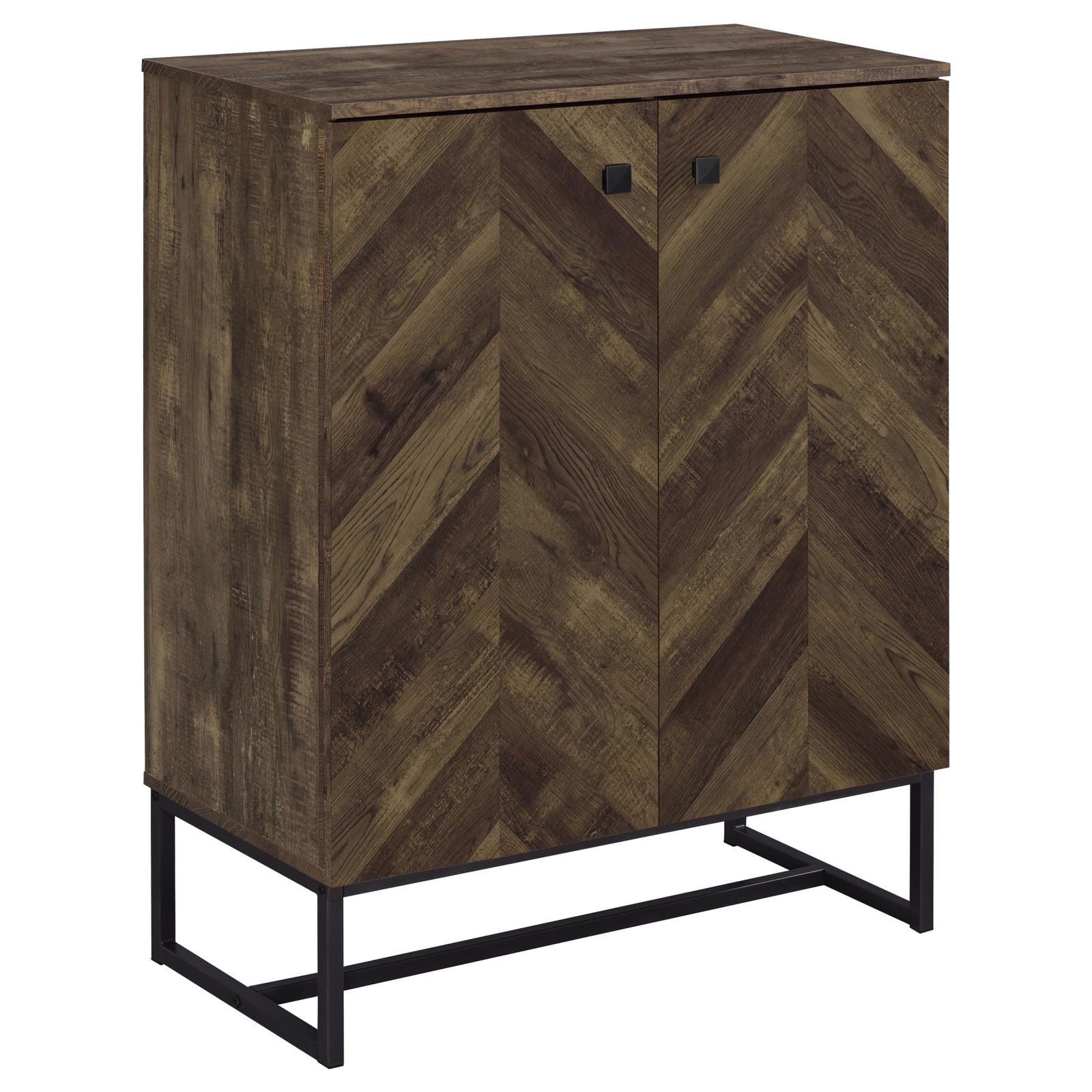 Carolyn Rustic Oak/Gunmetal 2-Door Accent Cabinet - 959639 - Bien Home Furniture & Electronics