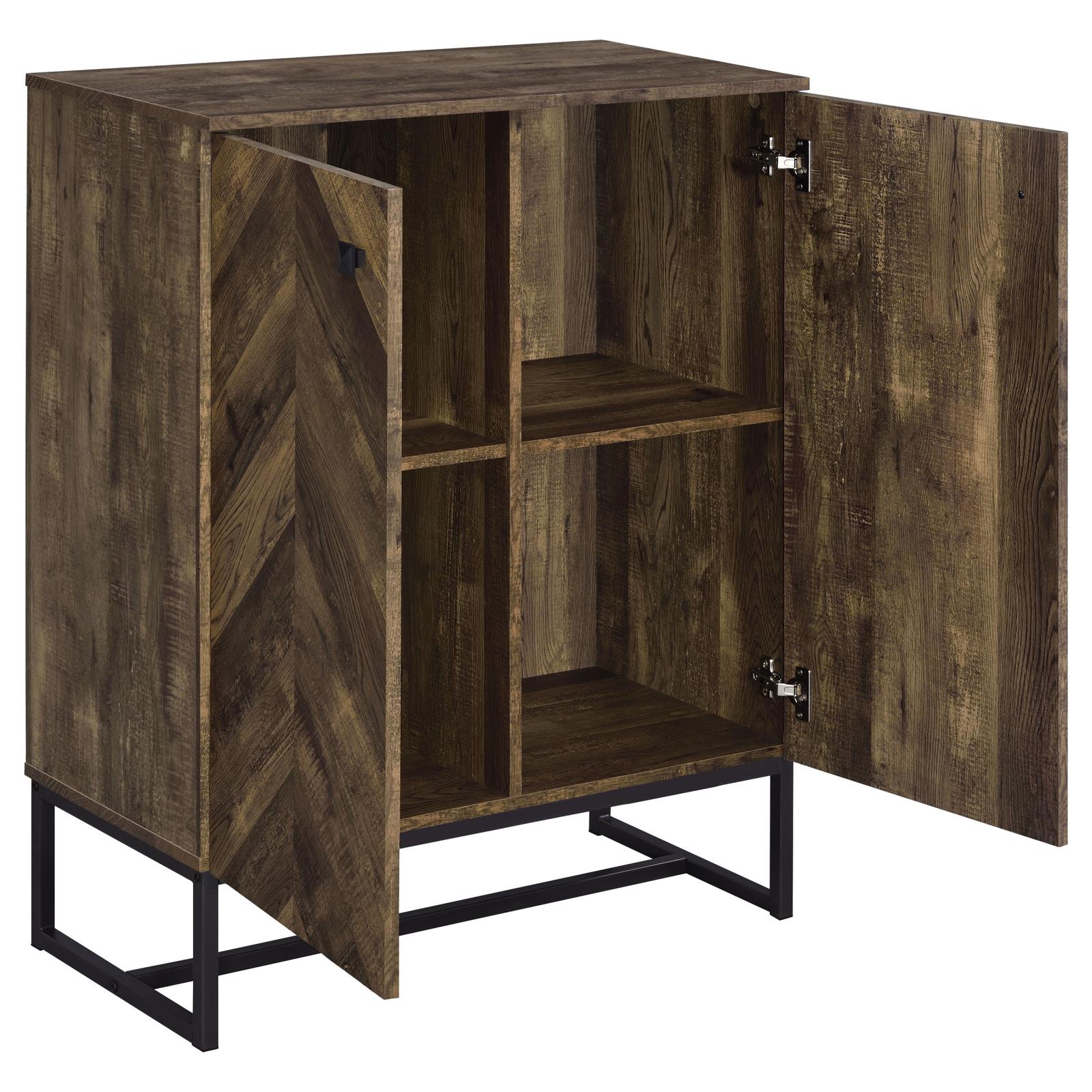 Carolyn Rustic Oak/Gunmetal 2-Door Accent Cabinet - 959639 - Bien Home Furniture & Electronics