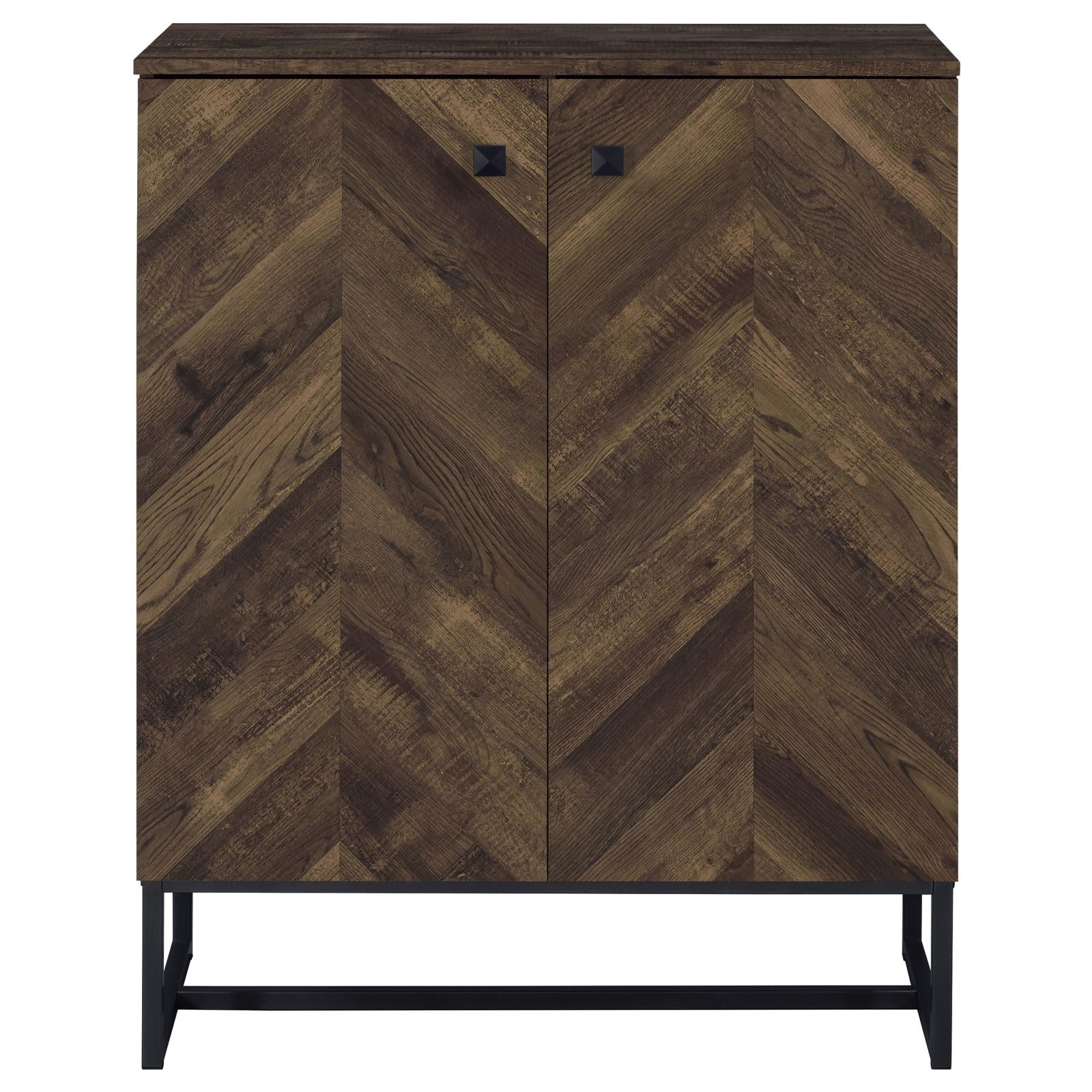 Carolyn Rustic Oak/Gunmetal 2-Door Accent Cabinet - 959639 - Bien Home Furniture &amp; Electronics