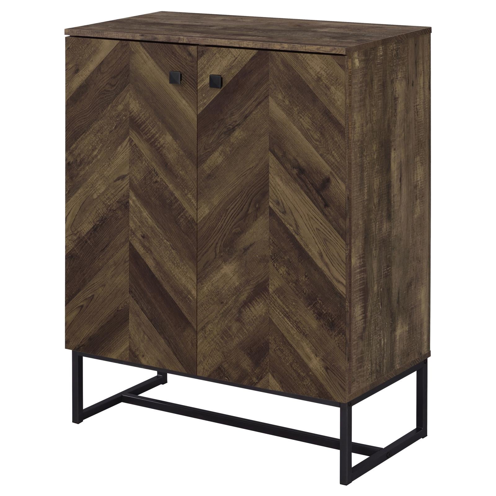 Carolyn Rustic Oak/Gunmetal 2-Door Accent Cabinet - 959639 - Bien Home Furniture & Electronics