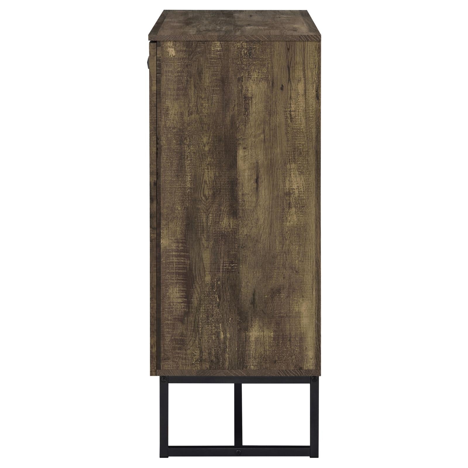 Carolyn Rustic Oak/Gunmetal 2-Door Accent Cabinet - 959639 - Bien Home Furniture & Electronics