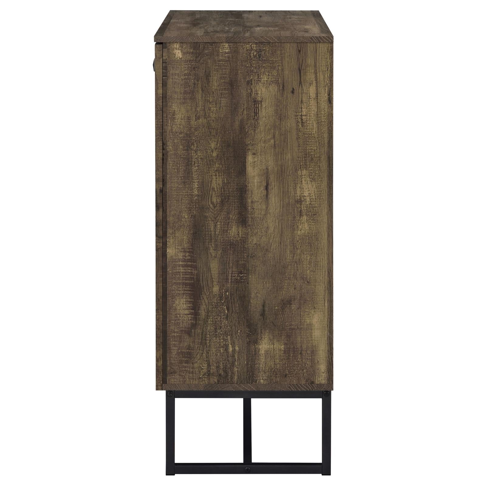 Carolyn Rustic Oak/Gunmetal 2-Door Accent Cabinet - 959639 - Bien Home Furniture &amp; Electronics