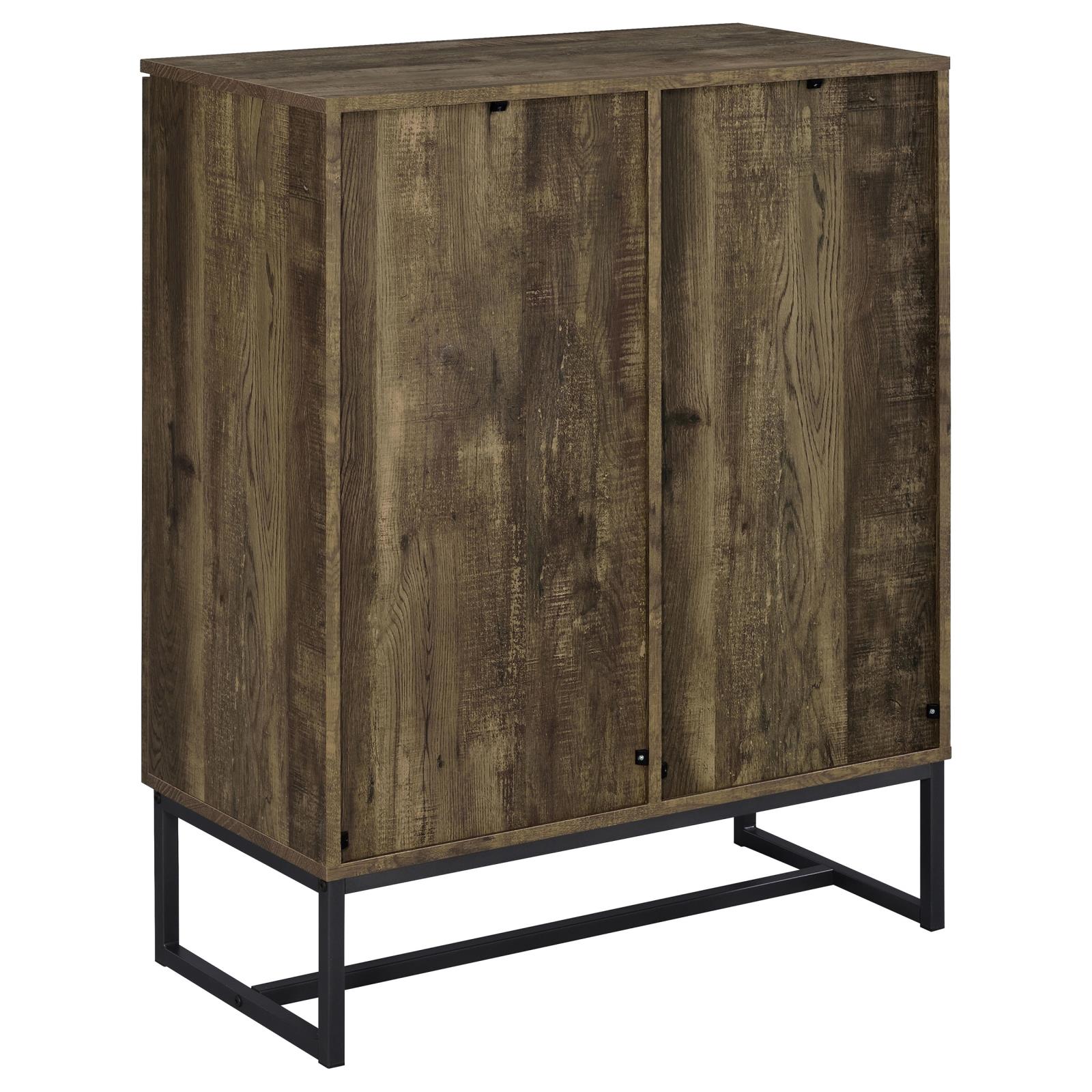 Carolyn Rustic Oak/Gunmetal 2-Door Accent Cabinet - 959639 - Bien Home Furniture & Electronics