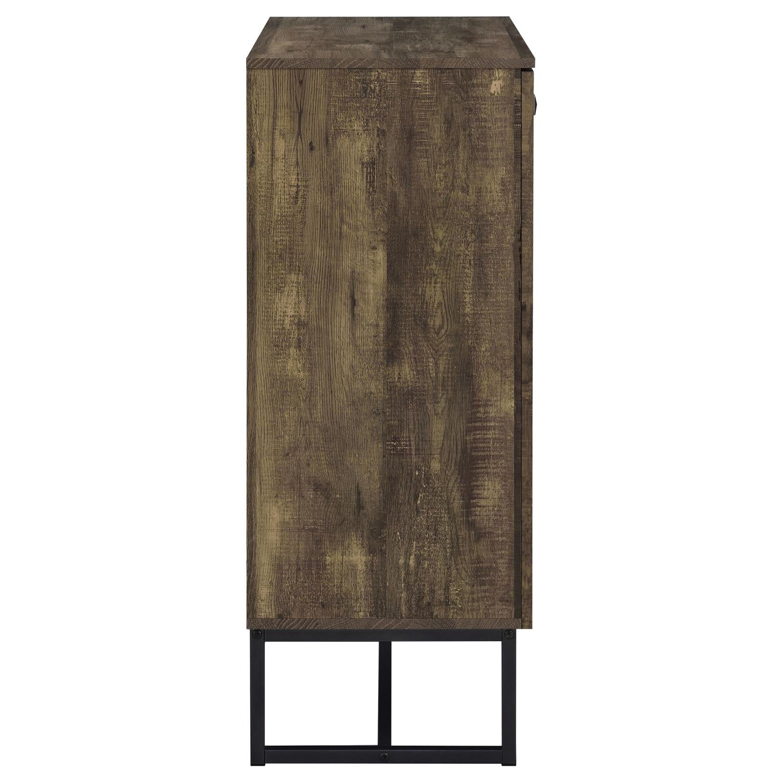 Carolyn Rustic Oak/Gunmetal 2-Door Accent Cabinet - 959639 - Bien Home Furniture &amp; Electronics