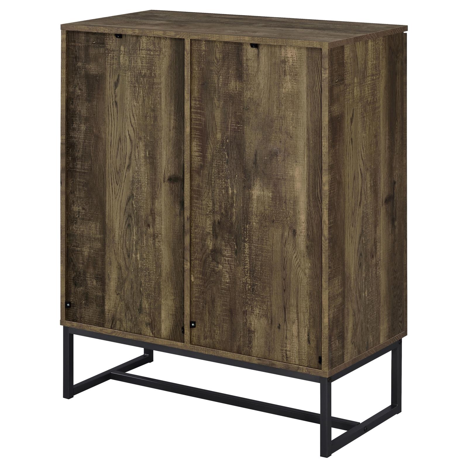 Carolyn Rustic Oak/Gunmetal 2-Door Accent Cabinet - 959639 - Bien Home Furniture & Electronics