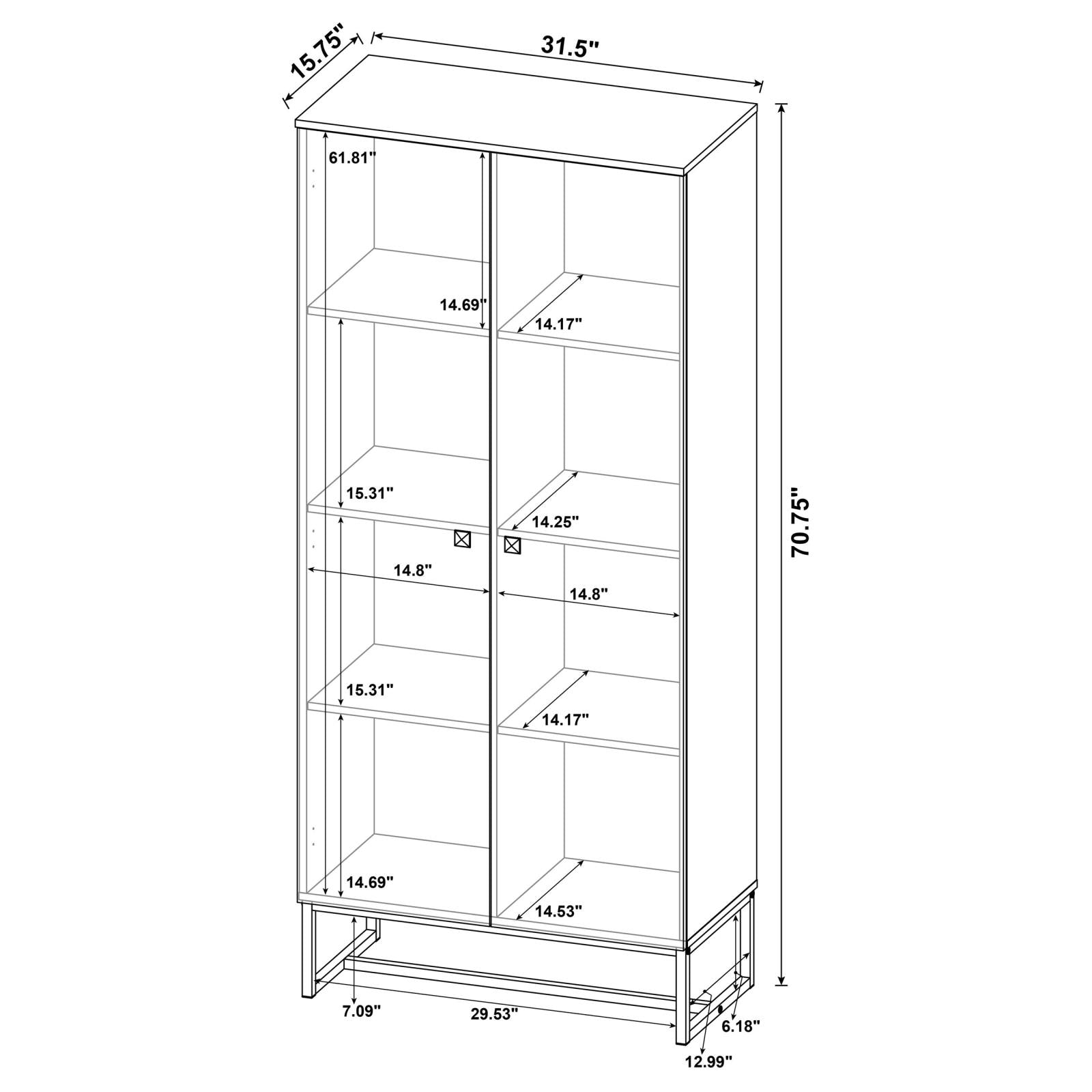 Carolyn Rustic Oak/Gunmetal 2-Door Accent Cabinet - 959640 - Bien Home Furniture & Electronics