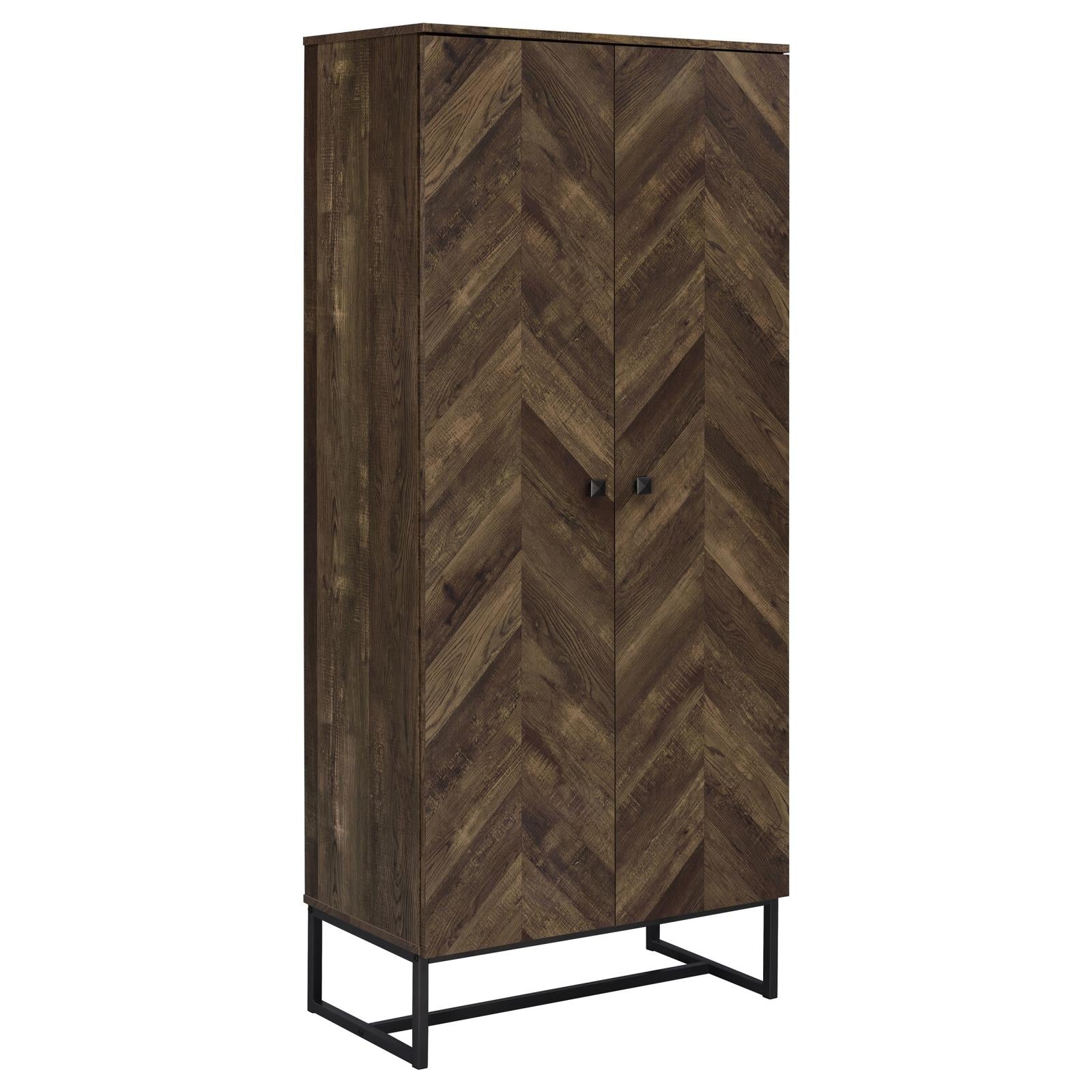 Carolyn Rustic Oak/Gunmetal 2-Door Accent Cabinet - 959640 - Bien Home Furniture &amp; Electronics