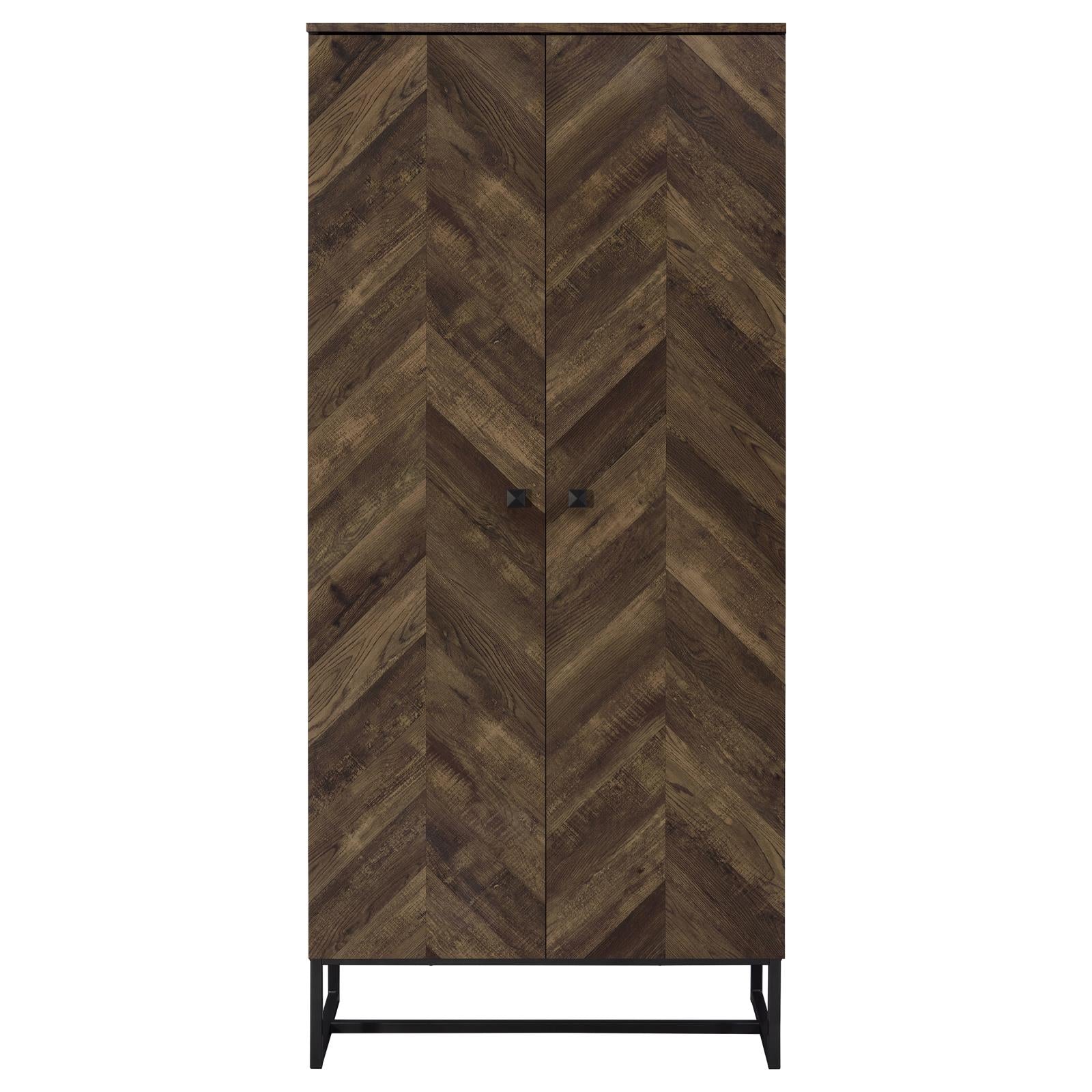 Carolyn Rustic Oak/Gunmetal 2-Door Accent Cabinet - 959640 - Bien Home Furniture &amp; Electronics